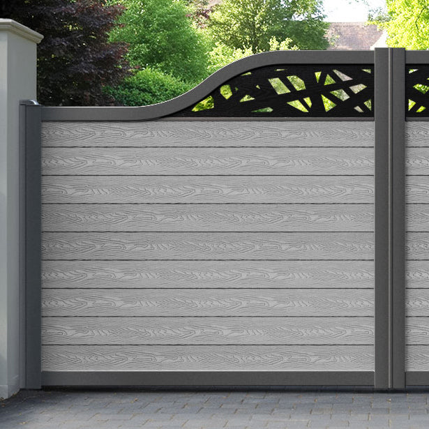 Classic Prism Curved Top Driveway Gate - Light Grey - Top Screen