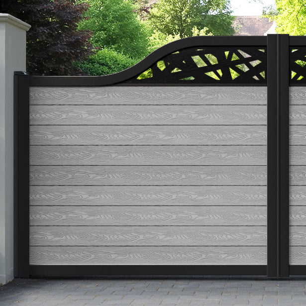 Classic Prism Curved Top Driveway Gate - Light Grey - Top Screen