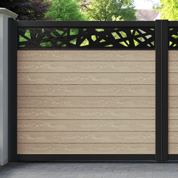 Classic Prism Straight Top Driveway Gate - Light Oak - Top Screen