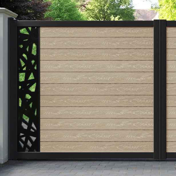 Classic Prism Straight Top Driveway Gate - Light Oak - End Screen