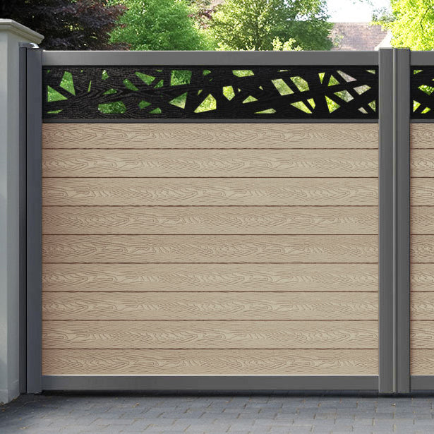 Classic Prism Straight Top Driveway Gate - Light Oak - Top Screen