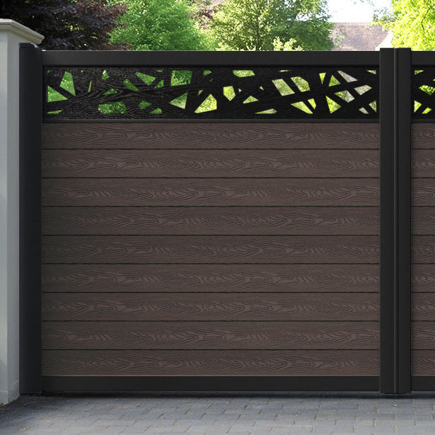 Classic Prism Straight Top Driveway Gate - Mid Brown - Top Screen