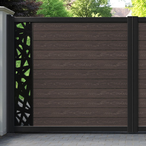 Classic Prism Straight Top Driveway Gate - Mid Brown - End Screen