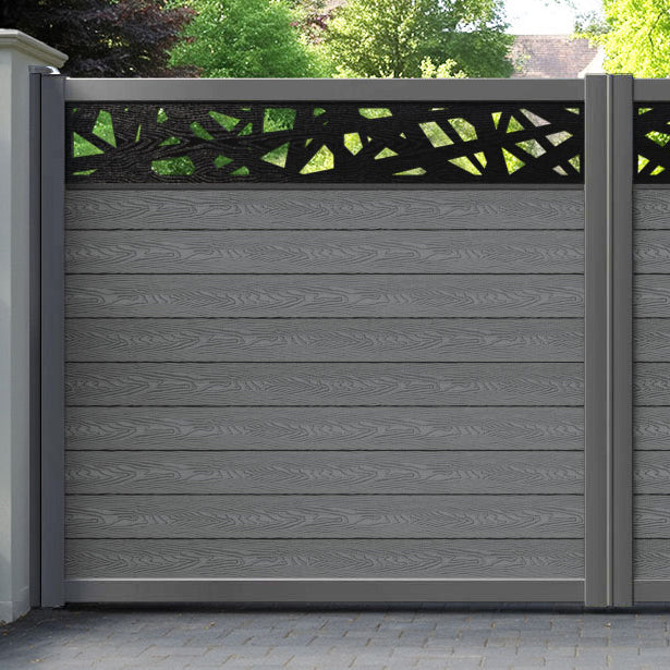 Classic Prism Straight Top Driveway Gate - Mid Grey - Top Screen