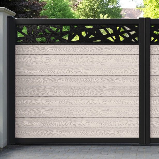 Classic Prism Straight Top Driveway Gate - Mid Stone - Top Screen