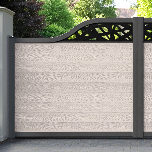 Classic Prism Curved Top Driveway Gate - Mid Stone - Top Screen