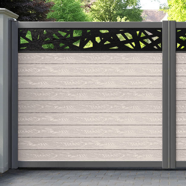 Classic Prism Straight Top Driveway Gate - Mid Stone - Top Screen