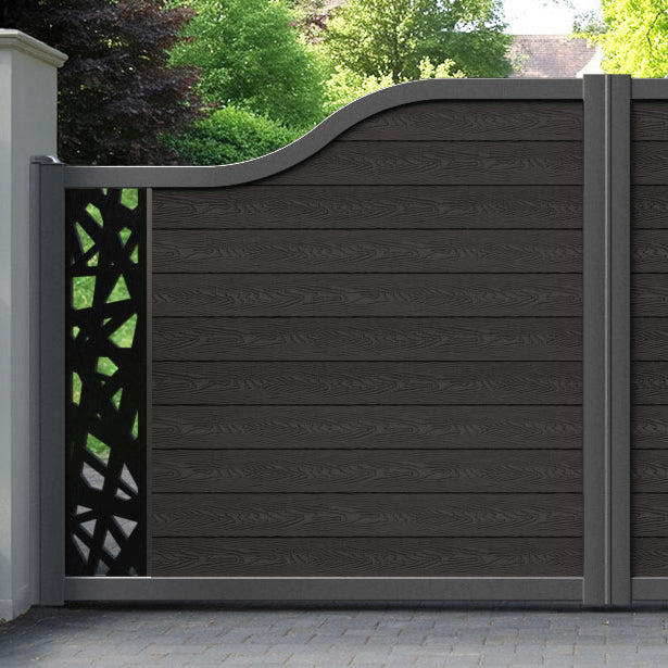 Classic Prism Curved Top Driveway Gate - Dark Oak - End Screen