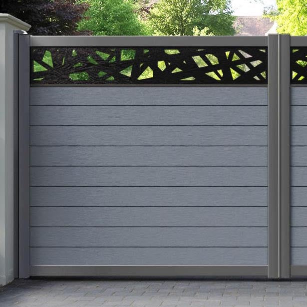 Fusion Prism Straight Top Driveway Gate - Anthracite - Top Screen