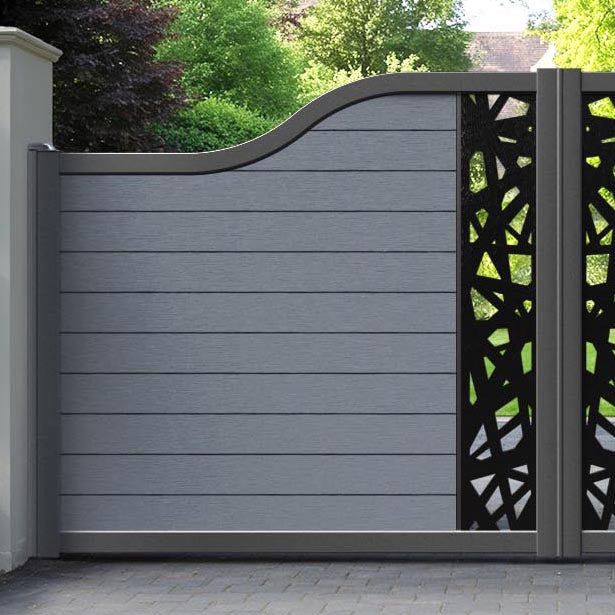 Fusion Prism Curved Top Driveway Gate - Anthracite - Middle Screen