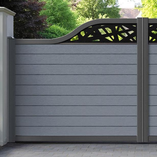 Fusion Prism Curved Top Driveway Gate - Anthracite - Top Screen