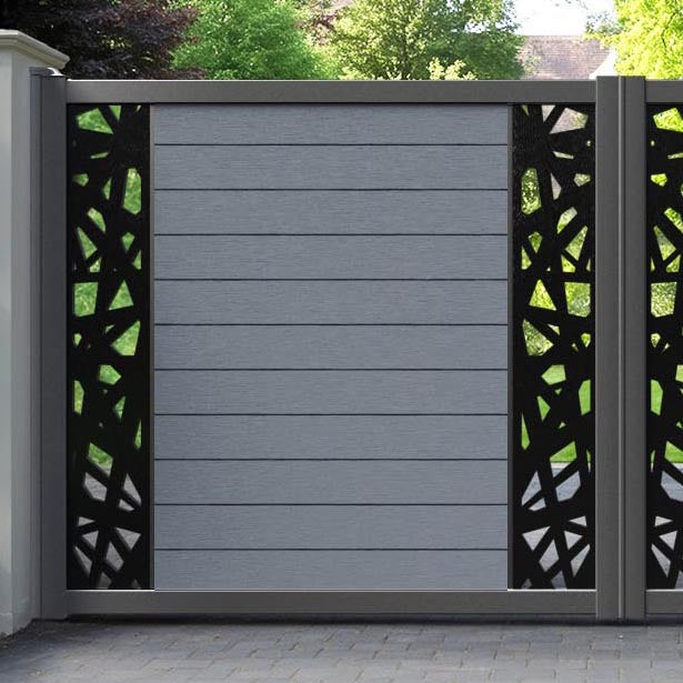 Fusion Prism Straight Top Driveway Gate - Anthracite - Middle & End Screen