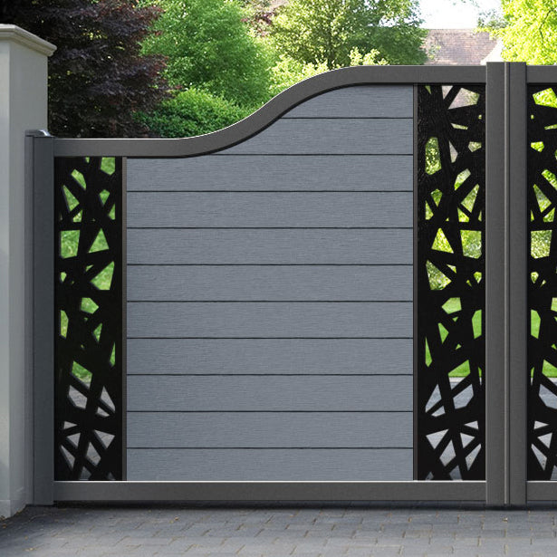 Fusion Prism Curved Top Driveway Gate - Anthracite - Middle & End Screen