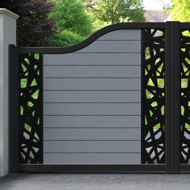 Fusion Prism Curved Top Driveway Gate - Anthracite - Middle & End Screen