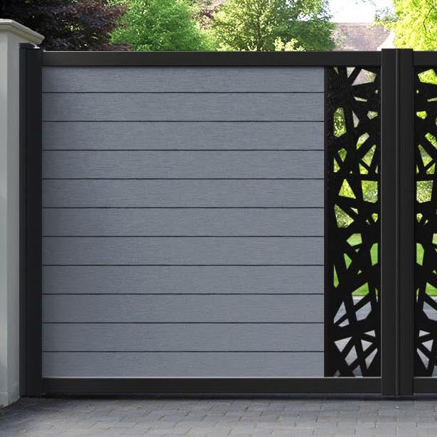 Fusion Prism Straight Top Driveway Gate - Anthracite - Middle Screen