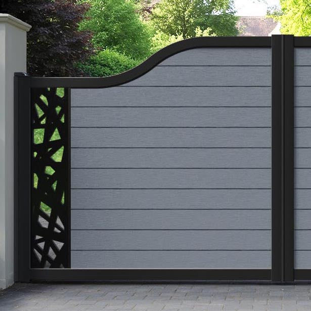 Fusion Prism Curved Top Driveway Gate - Anthracite - End Screen