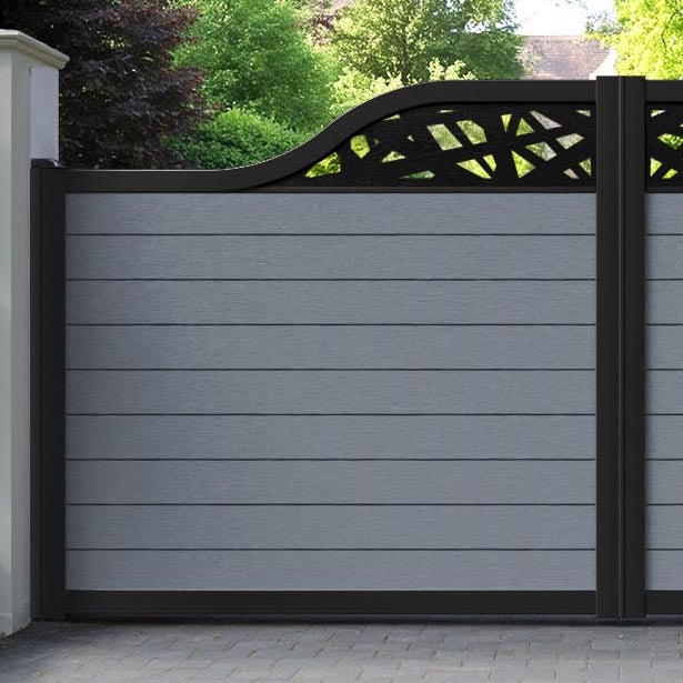 Fusion Prism Curved Top Driveway Gate - Anthracite - Top Screen