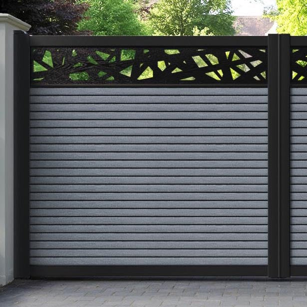 Hudson Prism Straight Top Driveway Gate - Anthracite - Top Screen
