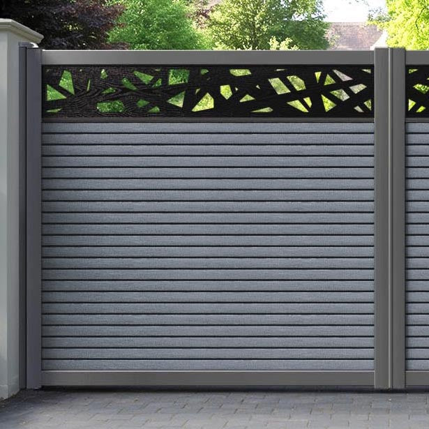 Hudson Prism Straight Top Driveway Gate - Anthracite - Top Screen