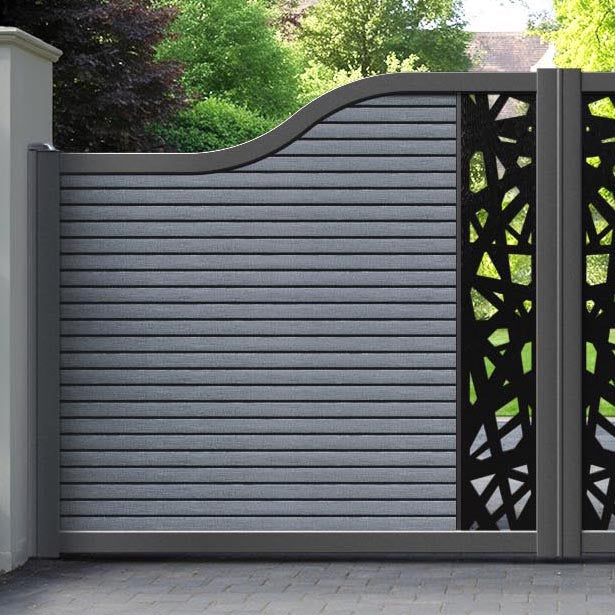 Hudson Prism Curved Top Driveway Gate - Anthracite - Middle Screen