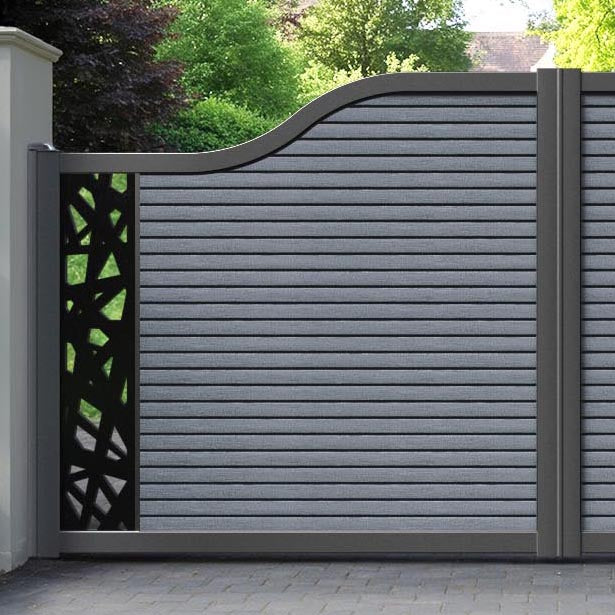 Hudson Prism Curved Top Driveway Gate - Anthracite - End Screen