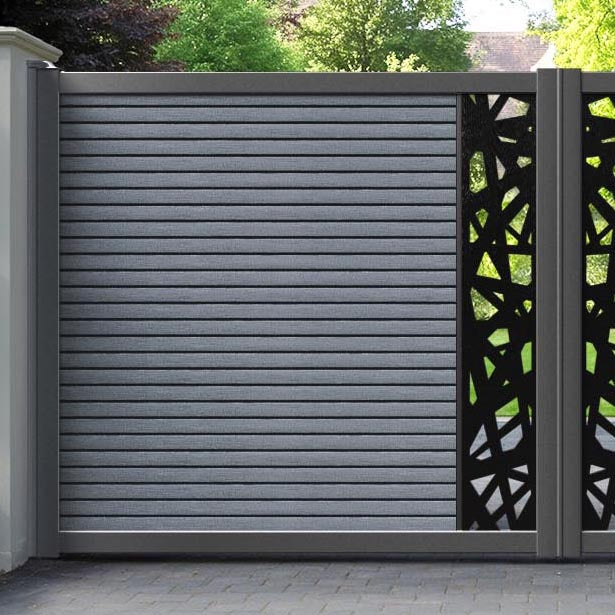 Hudson Prism Straight Top Driveway Gate - Anthracite - Middle Screen