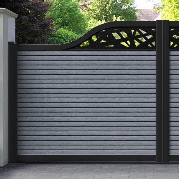 Hudson Prism Curved Top Driveway Gate - Anthracite - Top Screen