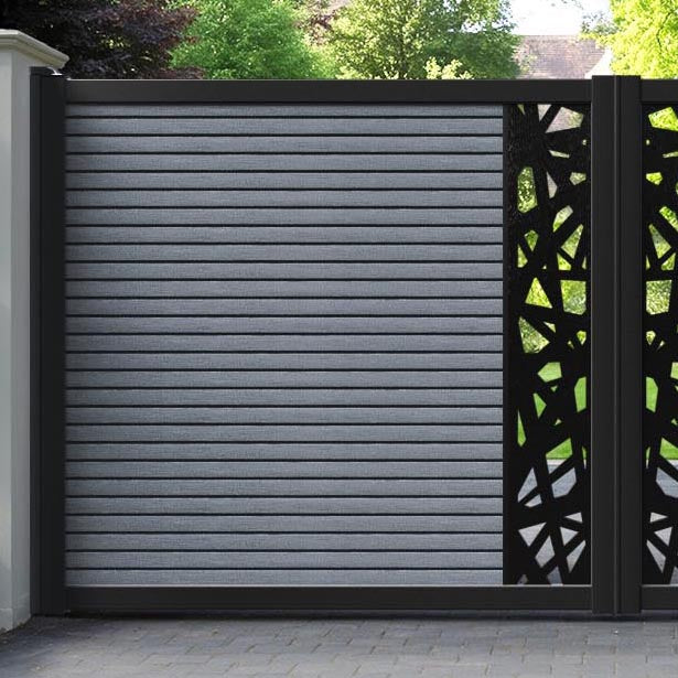 Hudson Prism Straight Top Driveway Gate - Anthracite - Middle Screen
