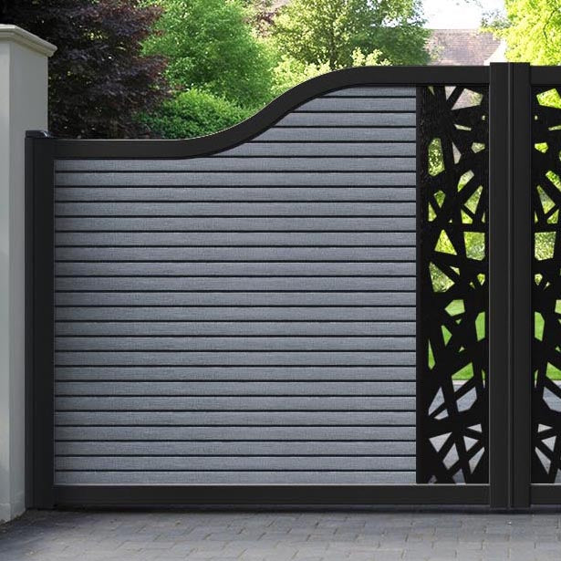 Hudson Prism Curved Top Driveway Gate - Anthracite - Middle Screen