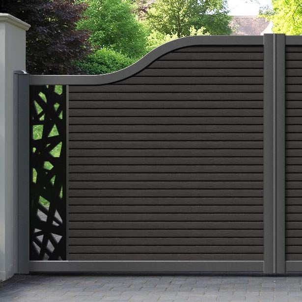 Hudson Prism Curved Top Driveway Gate - Dark Oak - End Screen