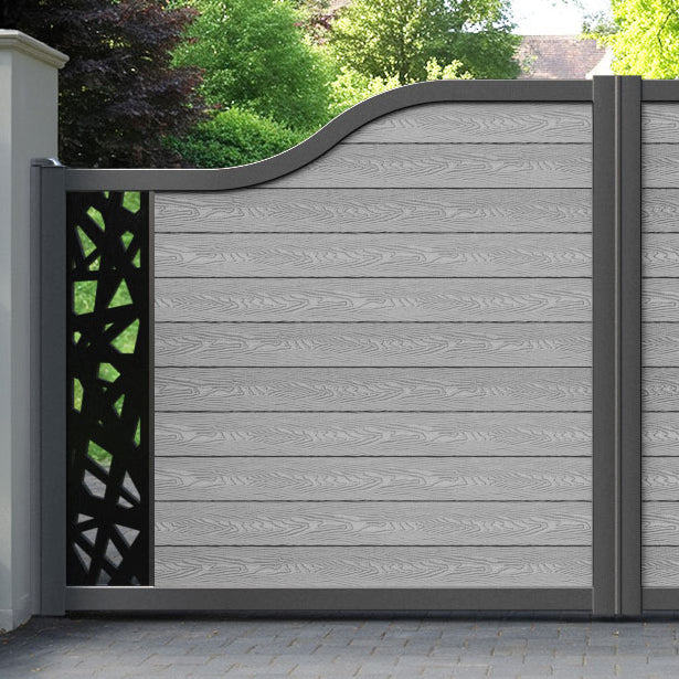 Classic Prism Curved Top Driveway Gate - Light Grey - End Screen