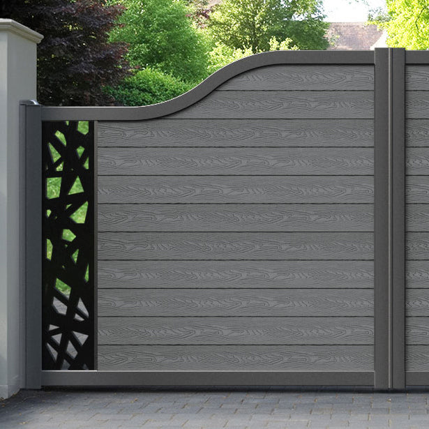 Classic Prism Curved Top Driveway Gate - Mid Grey - End Screen