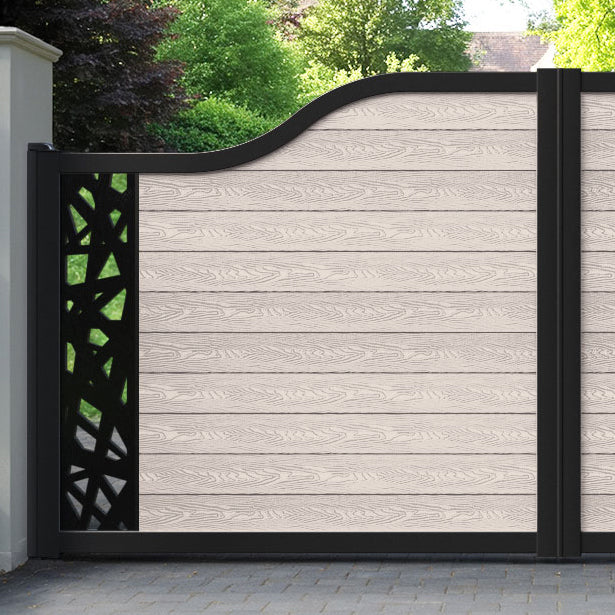 Classic Prism Curved Top Driveway Gate - Mid Stone - End Screen