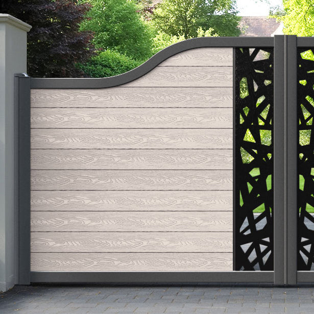 Classic Prism Curved Top Driveway Gate - Mid Stone - Middle Screen
