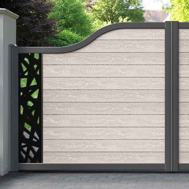 Classic Prism Curved Top Driveway Gate - Mid Stone - End Screen