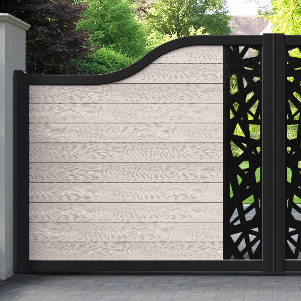 Classic Prism Curved Top Driveway Gate - Mid Stone - Middle Screen