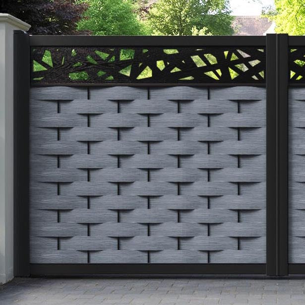 Ripple Prism Straight Top Driveway Gate - Anthracite - Top Screen