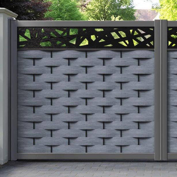 Ripple Prism Straight Top Driveway Gate - Anthracite - Top Screen