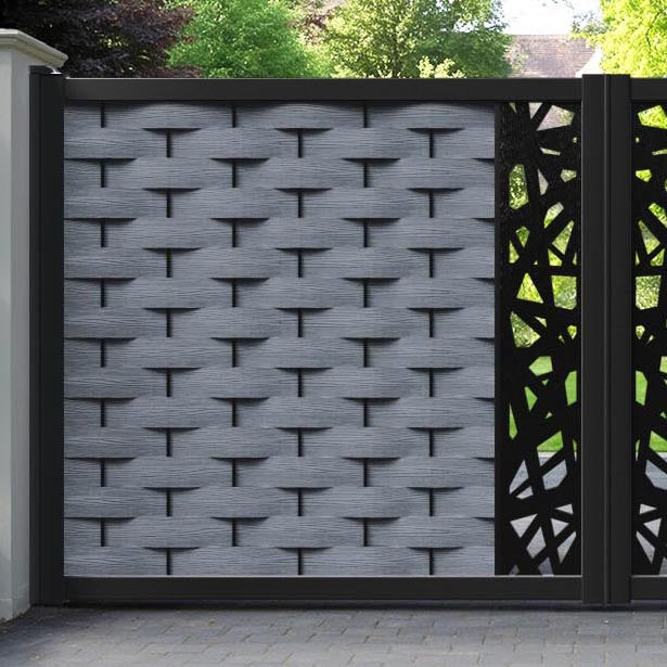 Ripple Prism Straight Top Driveway Gate - Anthracite - Middle Screen
