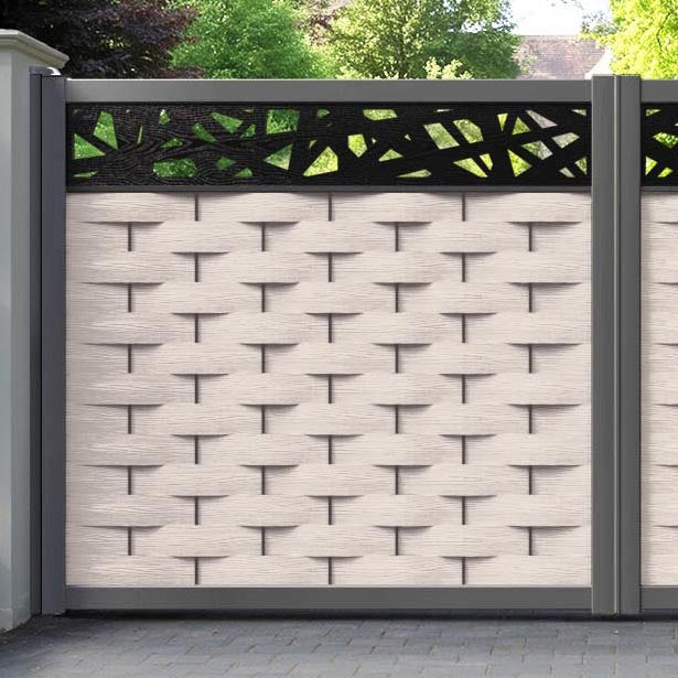 Ripple Prism Straight Top Driveway Gate - Mid Stone - Top Screen