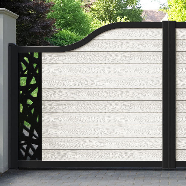 Classic Prism Curved Top Driveway Gate - Light Stone - End Screen