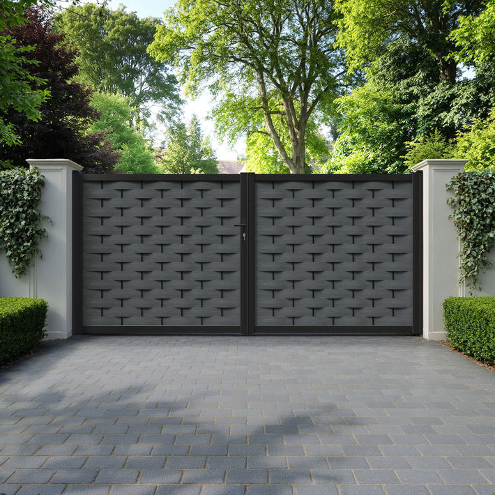 Ripple Dark Grey Straight Top Driveway Gate