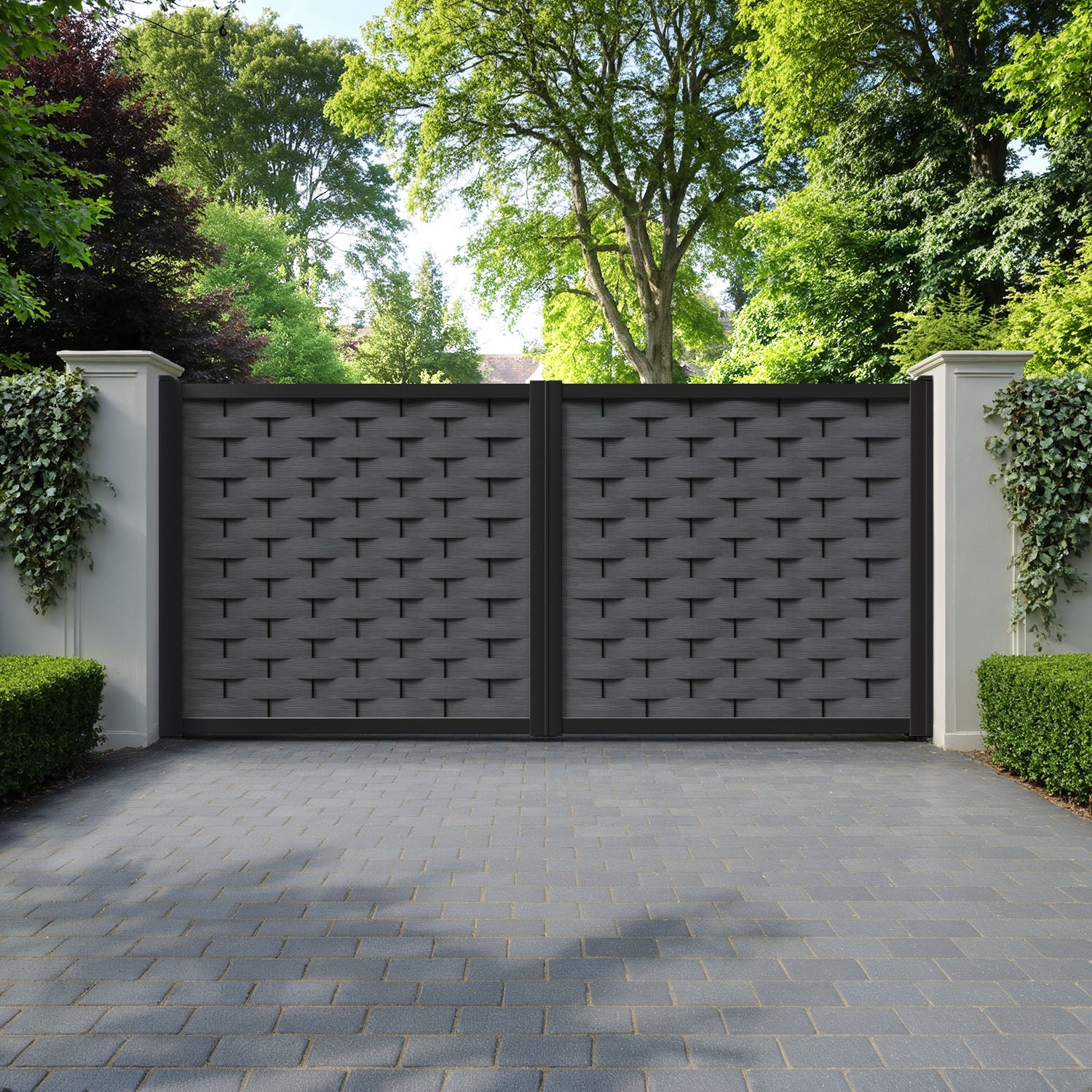 Ripple Dark Grey Straight Top Driveway Gate