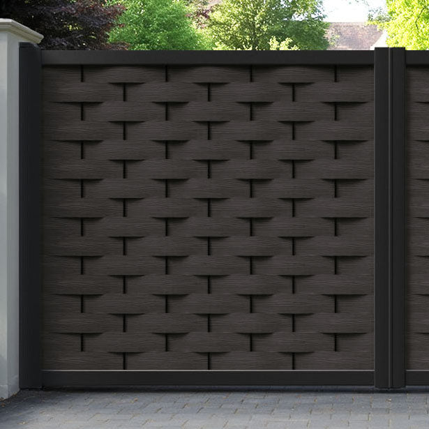 Ripple Dark Oak Straight Top Driveway Gate