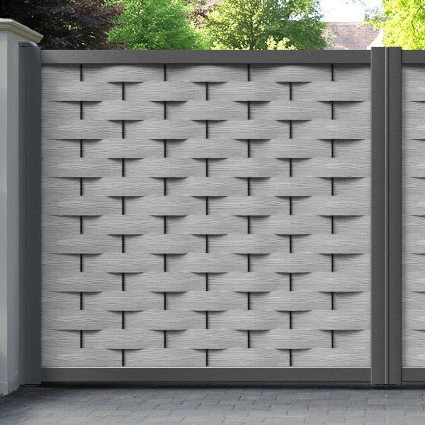 Ripple Light Grey Straight Top Driveway Gate
