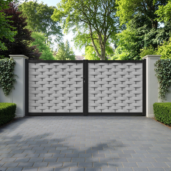 Ripple Light Grey Straight Top Driveway Gate