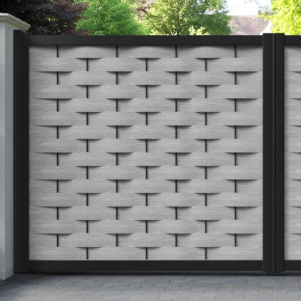 Ripple Light Grey Straight Top Driveway Gate