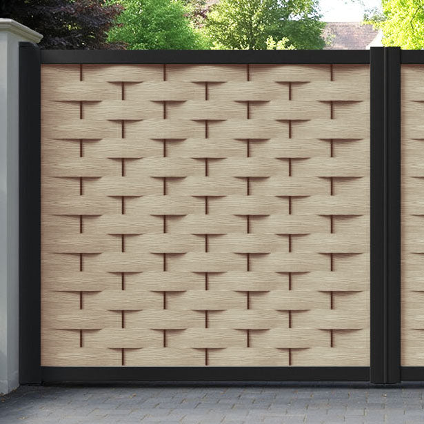 Ripple Light Oak Straight Top Driveway Gate