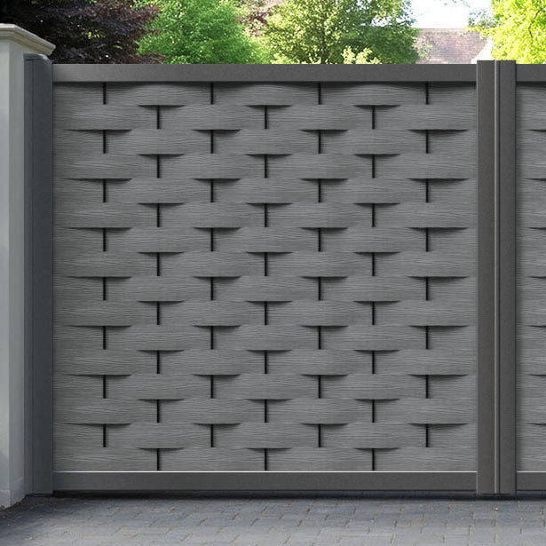Ripple Mid Grey Straight Top Driveway Gate