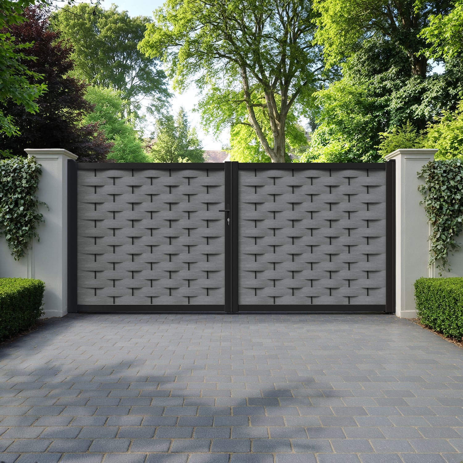 Ripple Mid Grey Straight Top Driveway Gate